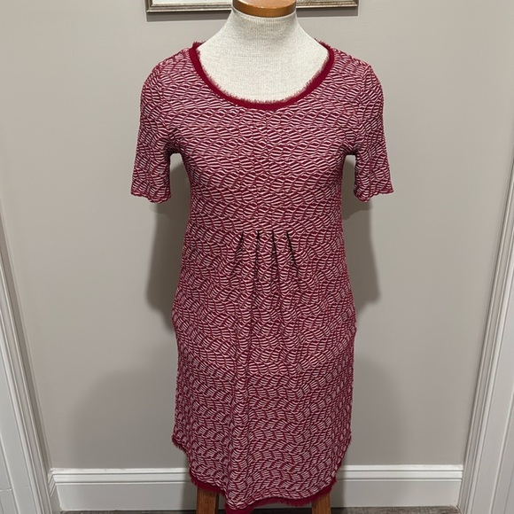 Anthropologie Maeve - Dora Textured Knit Shift Dress - Red/White - Size XS - Picture 3 of 10